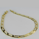 Pulseira Corrente Chapada Banhado Em Ouro 18k Masculina Cor:dourado