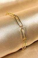 Pulseira De Elos Intercalados Com Círculo Banhado Em Ouro 18k Cor:dourado