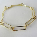 Pulseira De Elos Intercalados Com Círculo Banhado Em Ouro 18k Cor:dourado