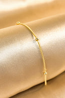 Pulseira Corrente Lisa Com Bolinhas Banhado Em Ouro 18k Cor:dourado