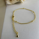 Pulseira Corrente Lisa Com Bolinhas Banhado Em Ouro 18k Cor:dourado