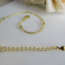 Pulseira Corrente Lisa Com Bolinhas Banhado Em Ouro 18k Cor:dourado
