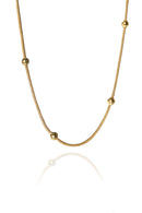 Pulseira Corrente Lisa Com Bolinhas Banhado Em Ouro 18k Cor:dourado