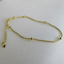 Pulseira Corrente Lisa Com Bolinhas Banhado Em Ouro 18k Cor:dourado
