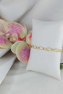 Pulseira Com Elos Ovais Intercalados Com Elos De Corações Banhado Em Ouro 18k Cor:dourado