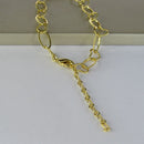 Pulseira Com Elos Ovais Intercalados Com Elos De Corações Banhado Em Ouro 18k Cor:dourado