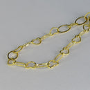 Pulseira Com Elos Ovais Intercalados Com Elos De Corações Banhado Em Ouro 18k Cor:dourado