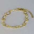 Pulseira Com Elos Ovais Intercalados Com Elos De Corações Banhado Em Ouro 18k Cor:dourado