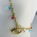 Pulseira Olho Grego Com Zircônias Coloridas Banhado Em Ouro 18k Cor:dourado