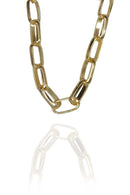 Pulseira De Elos Intercalados Grandes Banhados A Ouro 18k Cor:dourado