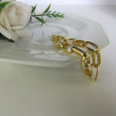 Pulseira De Elos Intercalados Grandes Banhados A Ouro 18k Cor:dourado