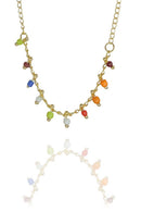 Pulseira Infantil De Pedrinhas Coloridas Banhado A Ouro 18k Cor:dourado