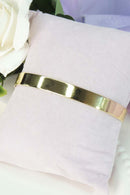 Bracelete Liso Largo Banhado Em Ouro 18k Cor:dourado