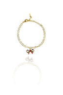 Pulseira Com Laço De Zircônias Coloridas Banhado Em Ouro 18k Cor:dourado