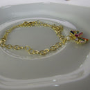 Pulseira Com Laço De Zircônias Coloridas Banhado Em Ouro 18k Cor:dourado