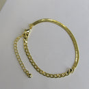 Pulseira Meia Fita Meia Corrente Banhado Em Ouro 18k Cor:dourado