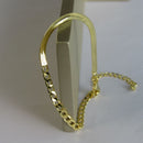 Pulseira Meia Fita Meia Corrente Banhado Em Ouro 18k Cor:dourado
