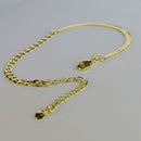 Pulseira Meia Fita Meia Corrente Banhado Em Ouro 18k Cor:dourado