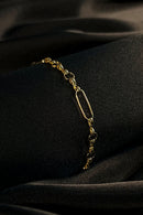 Pulseira Com Elo Ovalado E Elo Em Circulo Banhado Em Ouro 18k Cor:dourado