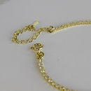 Pulseira Em Corrente De Zircônias Banhado Em Ouro 18k Cor:dourado
