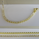 Pulseira Em Corrente De Zircônias Banhado Em Ouro 18k Cor:dourado