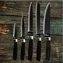 Jogo De Facas 6 Peças Aço Inox Knife Set Preto