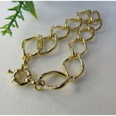 Pulseira Elo Losango Com Fecho Boia Banhado Em Ouro 18k Cor:dourado