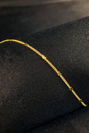 Tornozeleira Com Micro Corações Na Corrente Banhado Em Ouro 18k Cor:dourado