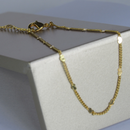 Tornozeleira Com Micro Corações Na Corrente Banhado Em Ouro 18k Cor:dourado