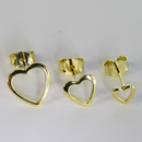 Trio De Corações Vazados Banhado Em Ouro 18k Cor:dourado