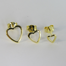 Trio De Corações Vazados Banhado Em Ouro 18k Cor:dourado