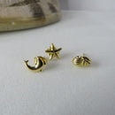 Trio De Brincos Marinhos Banhado Em Ouro 18k Cor:dourado