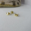 Trio De Brincos Marinhos Banhado Em Ouro 18k Cor:dourado