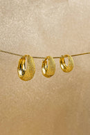 Trio De Brincos Argolinhas Grossas Banhado Em Ouro 18k Cor:dourado