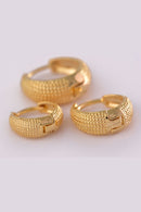 Trio De Brincos Argolinhas Grossas Banhado Em Ouro 18k Cor:dourado
