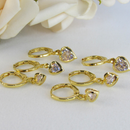 Trio Argolinha Coração De Zircônia Banhado Em Ouro 18k Cor:dourado
