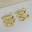 Trio Argolinha Coração De Zircônia Banhado Em Ouro 18k Cor:dourado