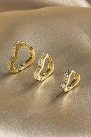 Trio De Brincos De Coração Banhado Em Ouro 18k Cor:dourado