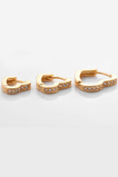 Trio De Brincos De Coração Banhado Em Ouro 18k Cor:dourado