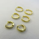Trio De Brincos De Argolinha Fino Banhado Em Ouro 18k Cor:dourado