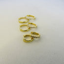 Trio De Brincos De Argolinha Fino Banhado Em Ouro 18k Cor:dourado