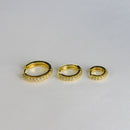 Trio De Brincos De Argolinha Com Fio Lateral Banhado Em Ouro 18k Cor:dourado