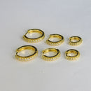 Trio De Brincos De Argolinha Com Fio Lateral Banhado Em Ouro 18k Cor:dourado