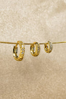 Trio De Argolinhas Com Zirconia Banhado Em Ouro 18k Cor:dourado