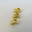 Trio De Argolinhas Com Zirconia Banhado Em Ouro 18k Cor:dourado