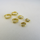 Trio De Argolinhas Com Zirconia Banhado Em Ouro 18k Cor:dourado