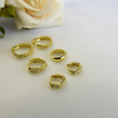 Trio De Argolinhas Com Zirconia Banhado Em Ouro 18k Cor:dourado