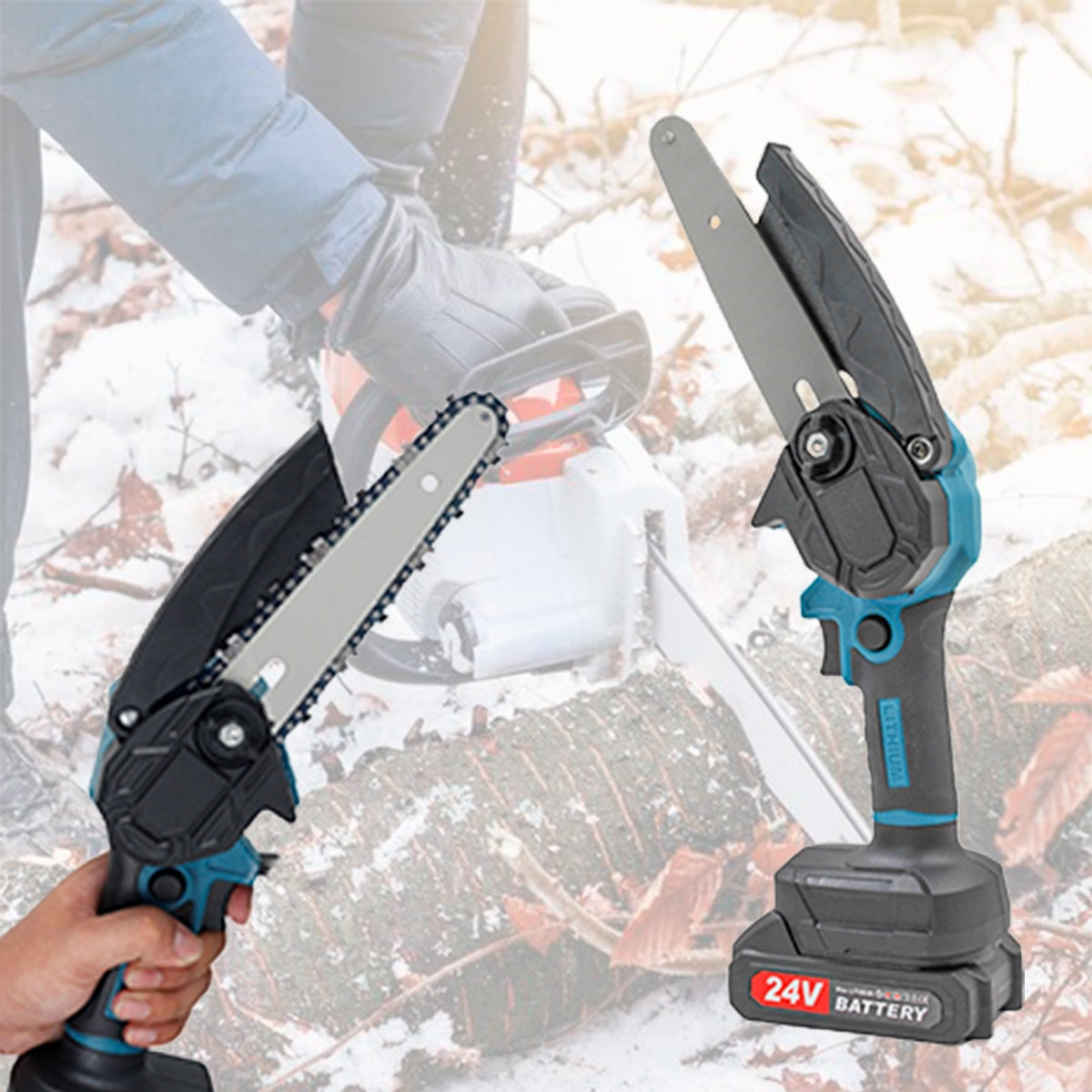 Motosserra Elétrica Bateria Recarregável Portátil 24v