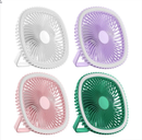 Mini Ventilador De Mesa Luz Ring Light Usb Portátil Potente Silencioso