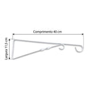 Mão Francesa P Vaso Branca 40 Cm Suporte De Metal